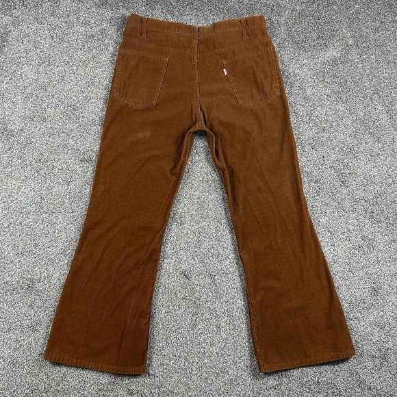 Vintage Levis Brown Corduroy Pants White Tab Mens 38x31 USA Made 80s Talon Zip - Picture 2 of 12